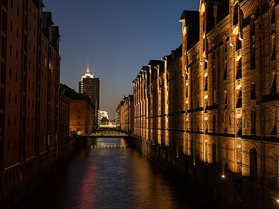 Backsteinlagerhäuser der Speicherstadt.